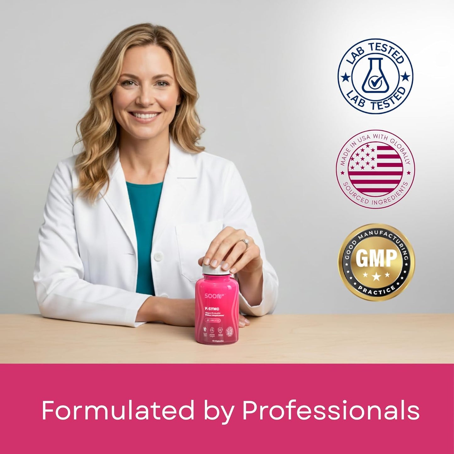 SOON+ Vaginal Probiotics for Women, V-Sync Vaginal Probiotic with Lactobacillus, Cranberry & Prebiotics, Support pH Balance for Women, Urinary Health Digestive Support, 6 Billion CFU, 60 Capsules